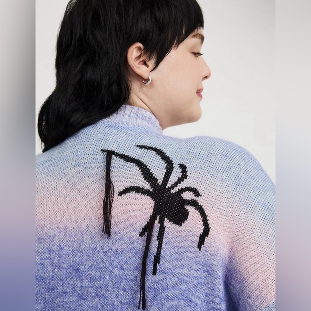 Torrid Blue Purple Pink Ombré Open-Front Spider  Cardigan, 2X, NWT! - Picture 12 of 16